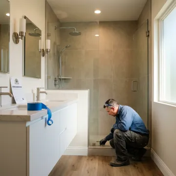 Modern remodeled bathroom in Burbank home
