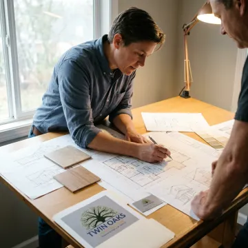Architectural design and floor plans for a home remodel