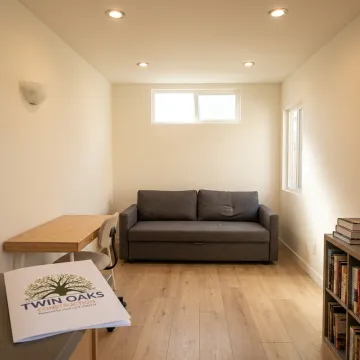 Finished garage conversion living space