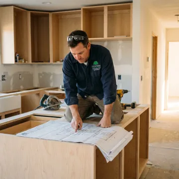 Home remodeling contractor at work