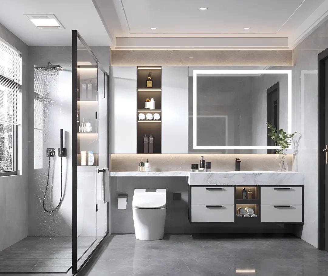 Modern remodeled bathroom in Santa Clarita home