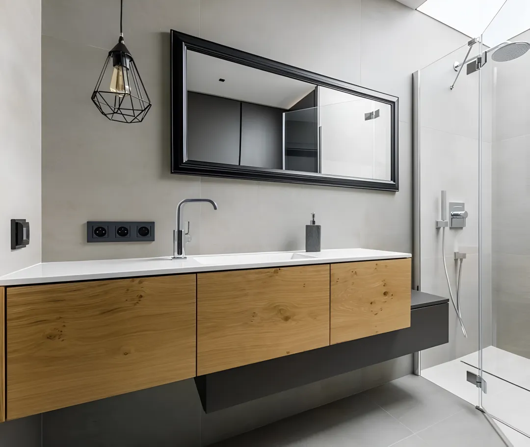 Contractor reviewing kitchen remodeling plans