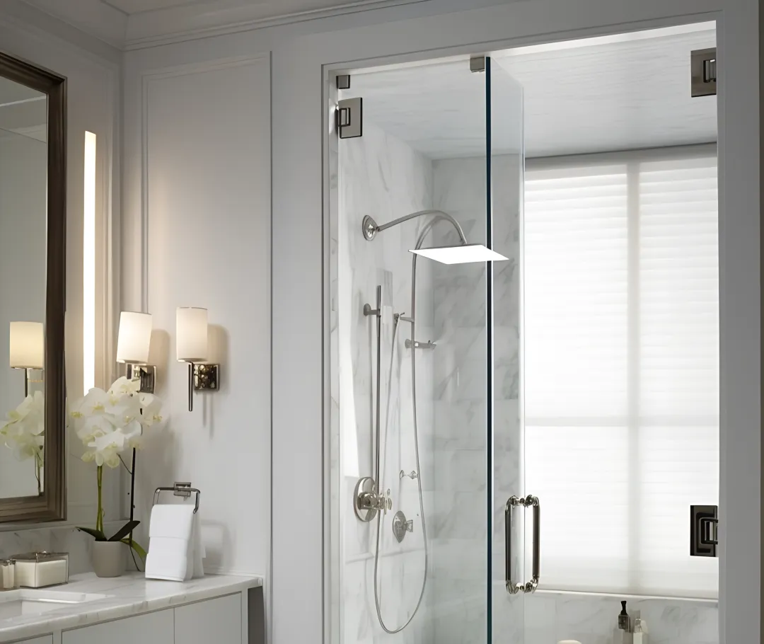 Accessible bathroom remodel with walk-in shower