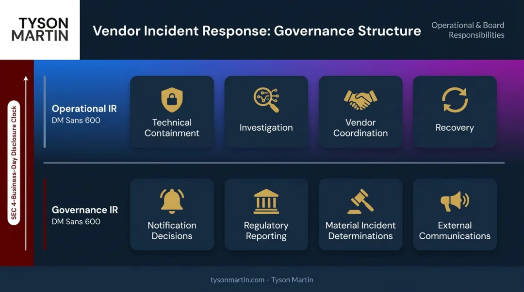 Vendor incident response governance two-layer framework operational versus board responsibilities