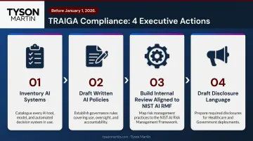 Four-step executive TRAIGA compliance action plan before January 2026 deadline