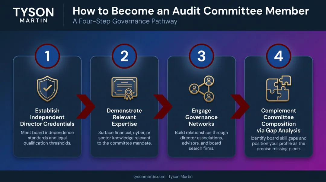 Four-step path to becoming an audit committee member from credentials to appointment