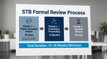 STB rail merger review three-phase timeline from acceptance to final decision