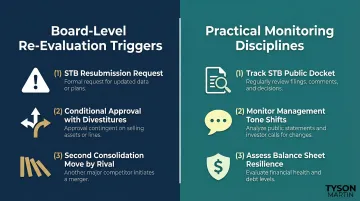 Three investor monitoring disciplines for tracking STB rail merger regulatory review