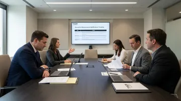 Cross-functional team conducting governance tabletop exercise with incident scenarios