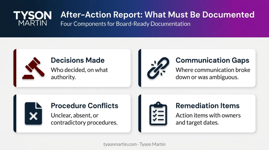 Four-part after-action report framework for incident response tabletop exercises