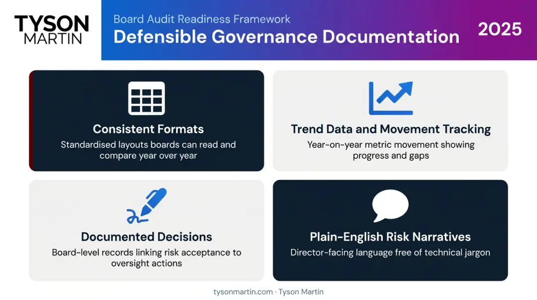 Four elements of defensible board governance documentation for audit readiness