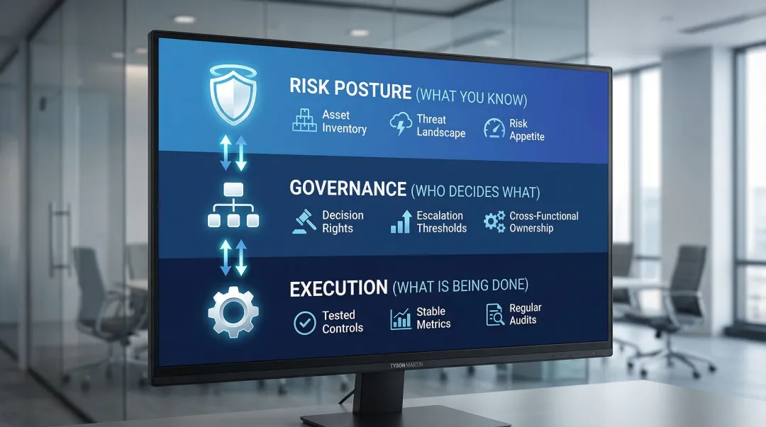 Three-layer mature information security strategy framework risk governance execution
