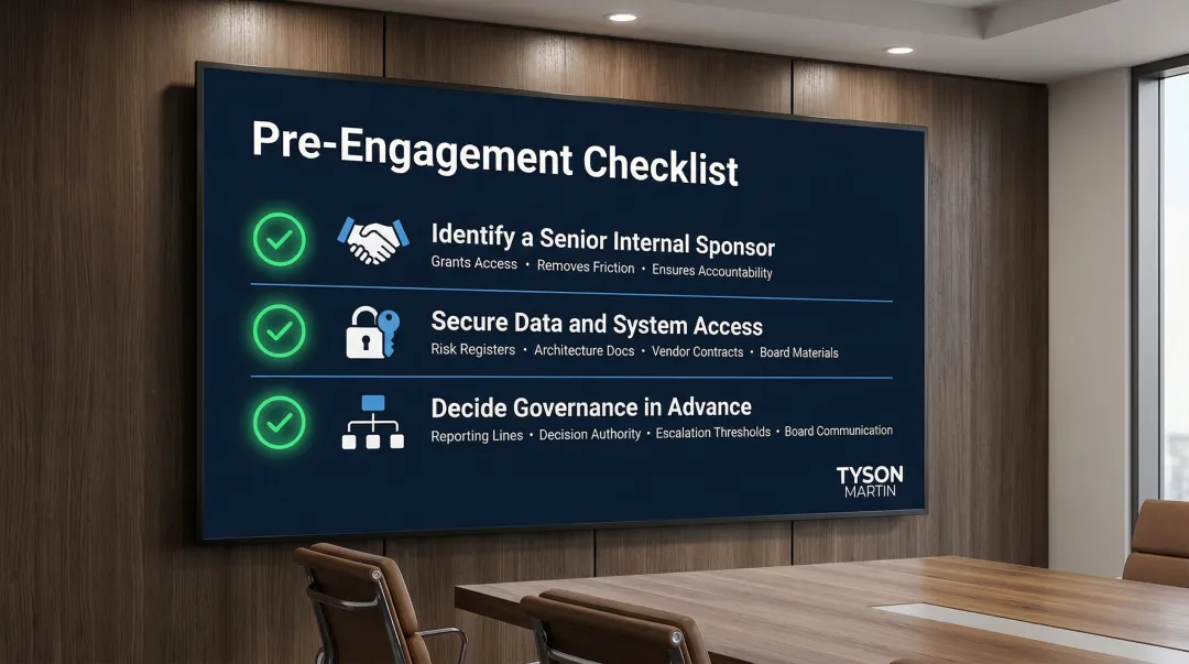 Three pre-engagement checklist items for fractional executive leadership success