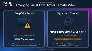 Deepfake fraud and post-quantum encryption emerging cybersecurity threats for boards 2026