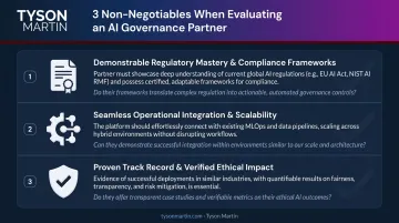 Three non-negotiable criteria for evaluating AI governance partners board checklist