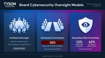 Three board risk oversight models comparison showing structure tradeoffs and adoption rates
