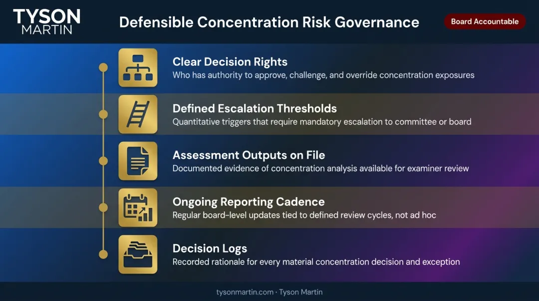 Five-element board governance framework for DORA Article 29 concentration risk oversight