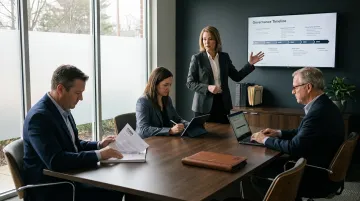 Corporate legal team reviewing duty of care breach case documents and compliance records