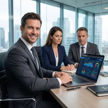 Cybersecurity advisor working with executive leadership team on risk strategy