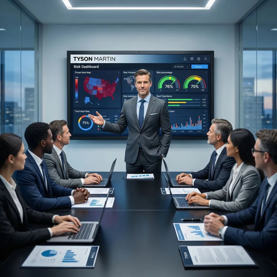 Senior cybersecurity executive advising a board of directors on risk strategy