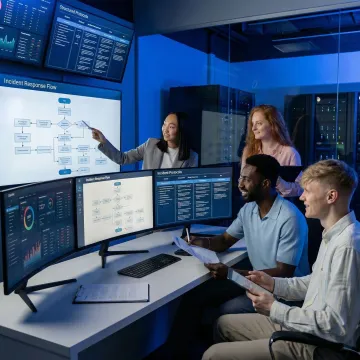 Cybersecurity team conducting incident response assessment