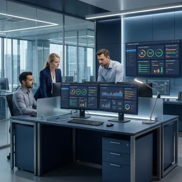 Cybersecurity professionals conducting risk assessment for financial institution