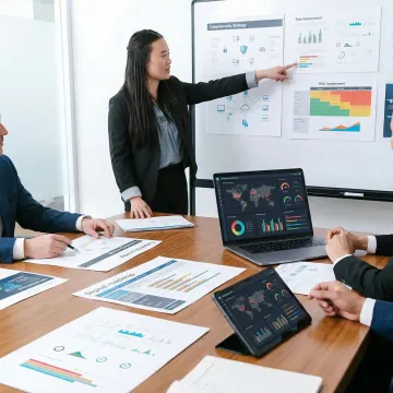 Executive cybersecurity strategy consulting session with board-level roadmap planning