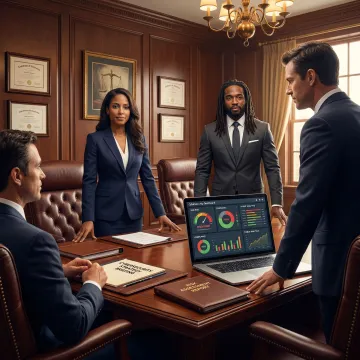 Law firm partners reviewing cybersecurity strategy with CISO advisor