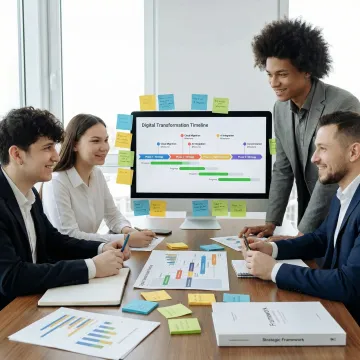 Technology leadership team collaborating on strategic IT roadmap