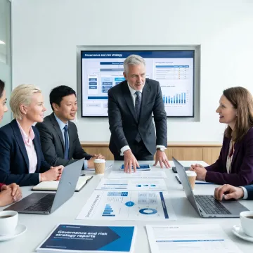 Executive technology advisor meeting with leadership team