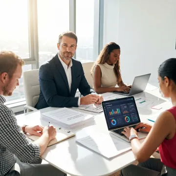 Advisor reviewing cybersecurity governance materials