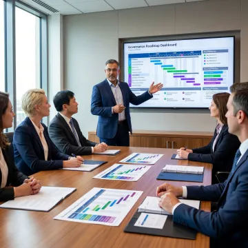 Advisor presenting technology strategy roadmap