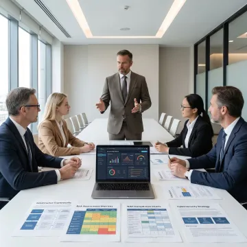 Cybersecurity strategy session with executive leadership