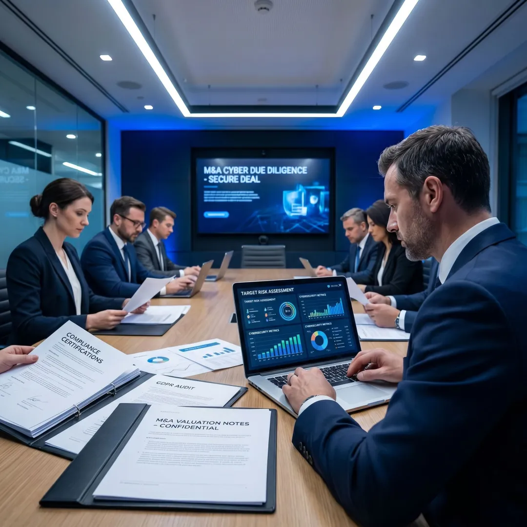 Cyber due diligence meeting for an acquisition review