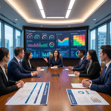 Cybersecurity strategy session with leadership