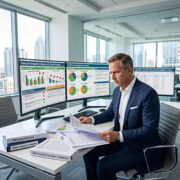 Advisor reviewing acquisition risk findings