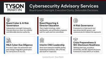 Six cybersecurity advisory service application areas overview infographic