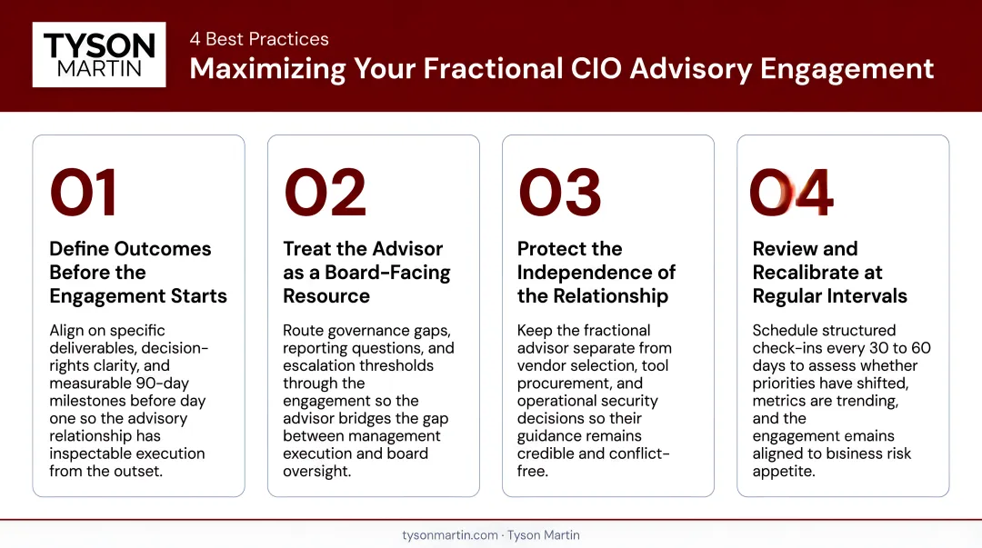 Four best practices for maximizing fractional CIO advisory engagement value