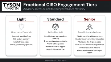 Fractional CIO three-tier engagement pricing comparison light standard senior levels