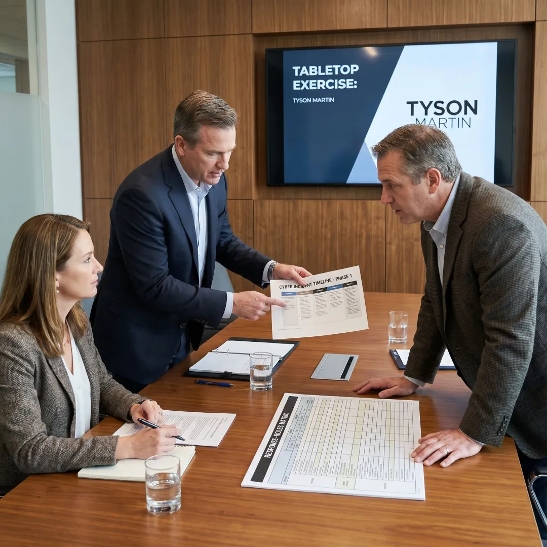 Cyber tabletop exercise with response leaders