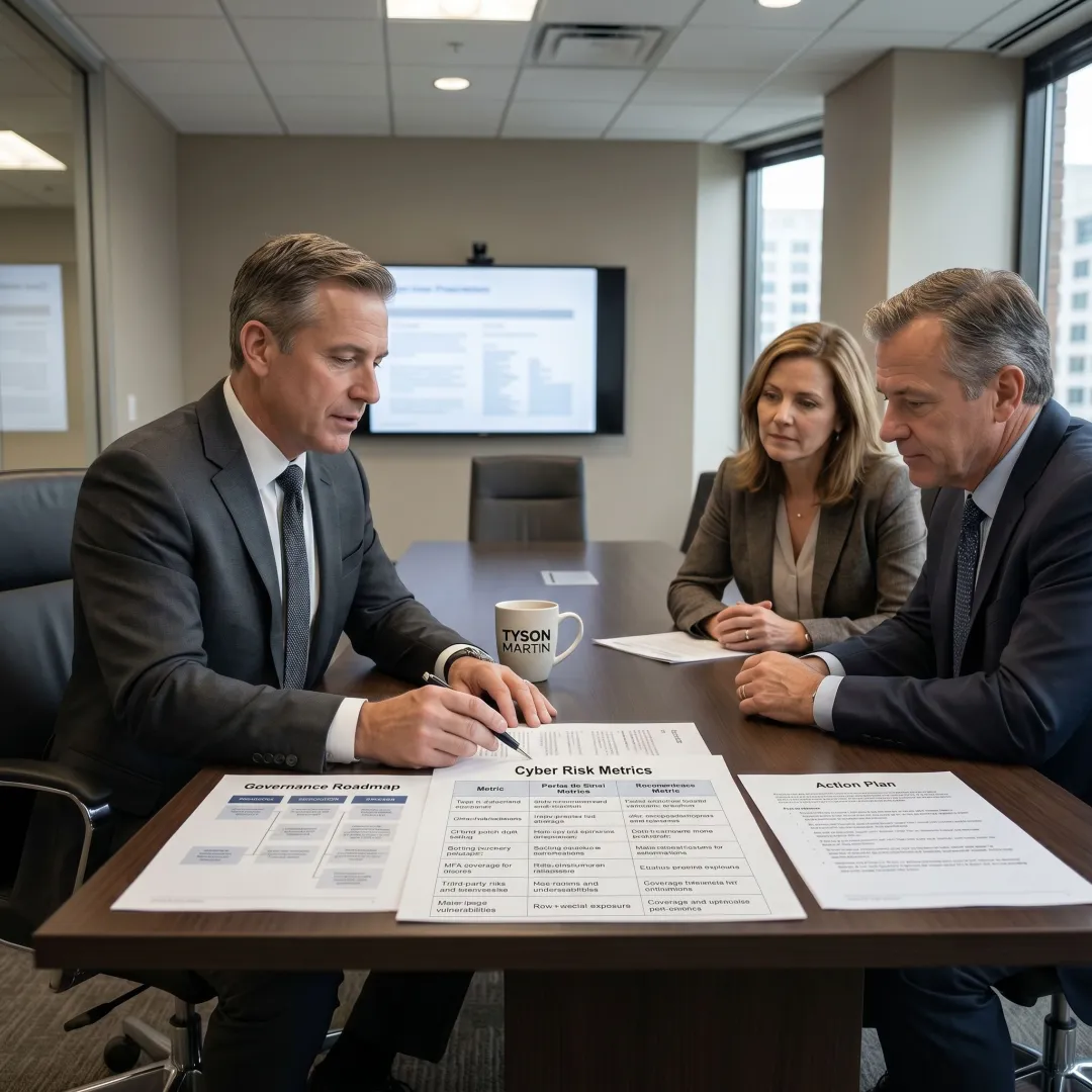 Advisor facilitating a board cyber risk discussion