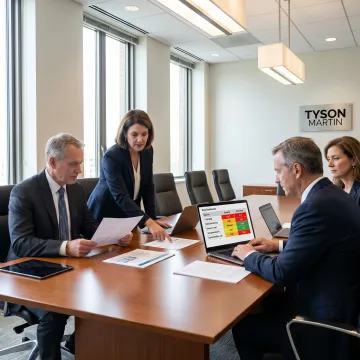 Board directors reviewing AI governance training materials