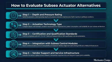 Five-factor subsea actuator evaluation framework process flow decision guide