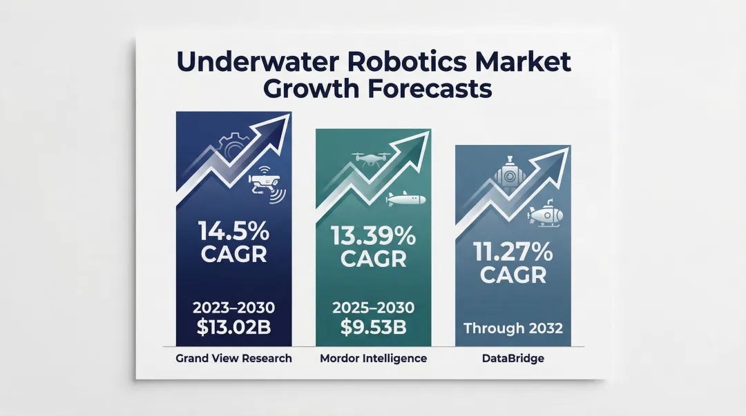 underwater robotics market growth CAGR projections 2023 to 2032 comparison