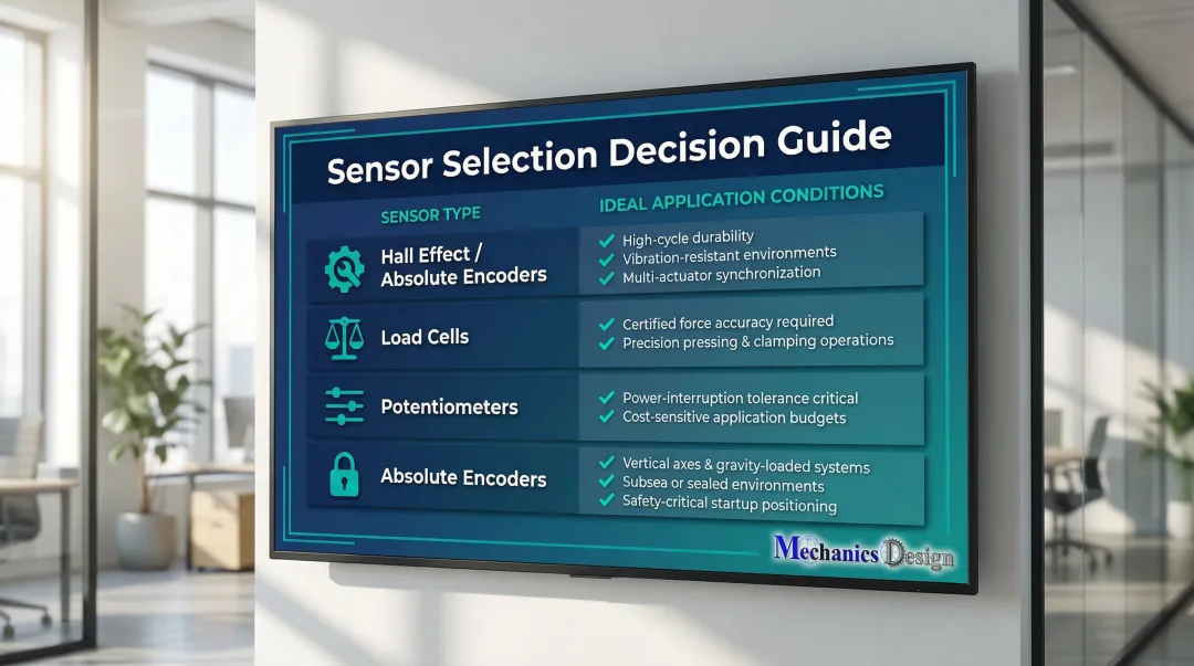 Linear actuator sensor selection guide matching sensor type to application requirements