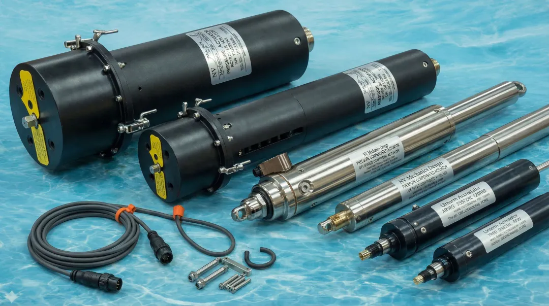 NV Mechanics underwater electric linear actuator product range for subsea deployments