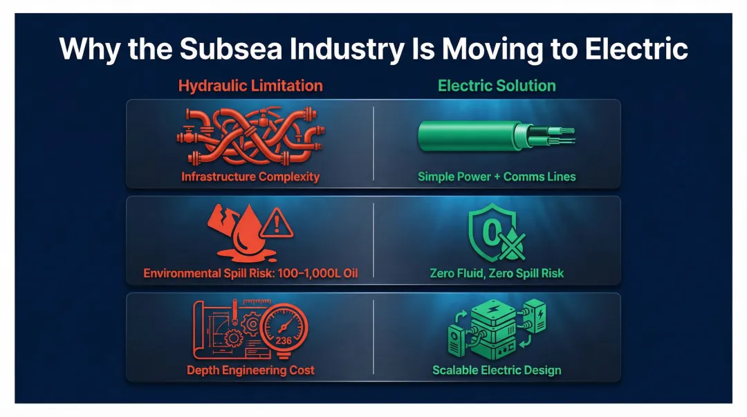 Three key drivers replacing hydraulic actuators with electric alternatives in subsea operations