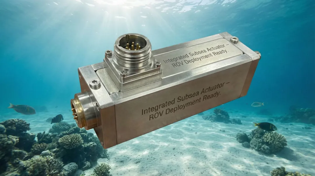 Self-contained subsea actuator unit with integrated electronics sealed inside pressure-compensated housing