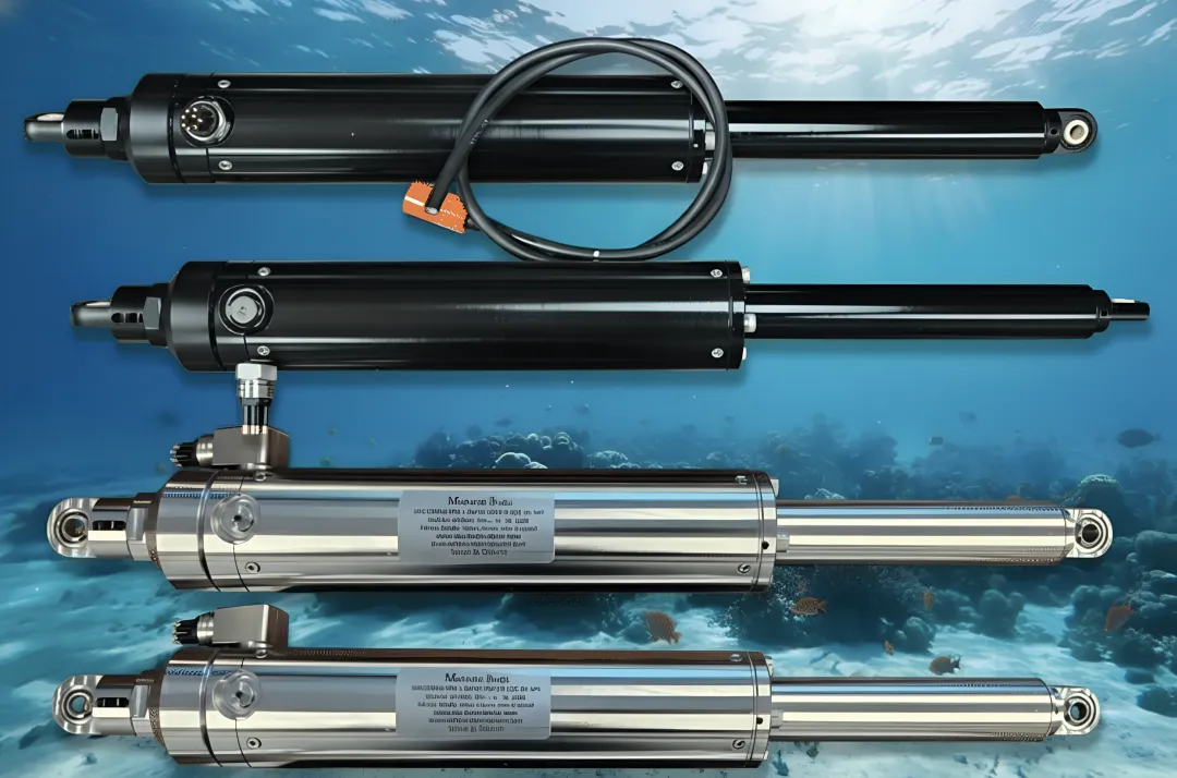 NV Mechanics pressure-compensated underwater actuator with rolling diaphragm oil compensation system