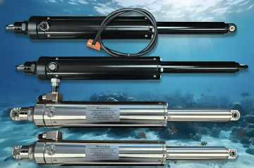 NV Mechanics pressure-compensated underwater actuator with rolling diaphragm oil compensation system
